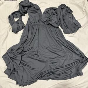 Women's wrap top dress L